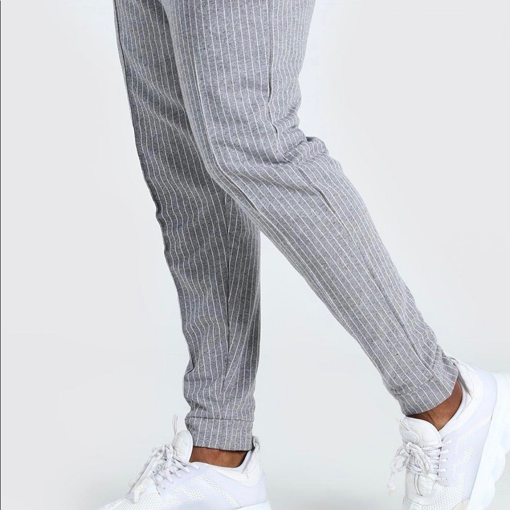 Boohooman BIG&TALL PINSTRIPE JACQUARD JOGGERS